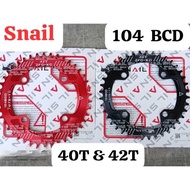 Snail Chainring 40T 42T 104Bcd Wide Round NarrowBcd for Single Crank Chainring
