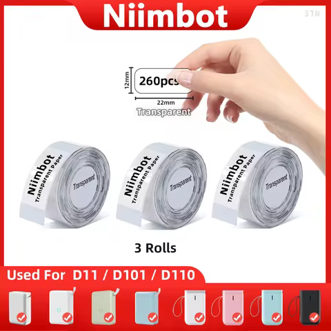 Niimbot Transparent Mini Label Printer Self-adhesive Portable Thermal Waterproof Oil Paper Label Tap