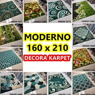 DECORA Karpet Permadani MODERNO Ukuran Standar 160 x 210 cm Green Hijau