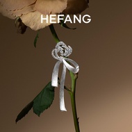 [With Box] HEFANG HEFANG Jewelry Rose Ribbon Earrings Earrings Earrings Gifts