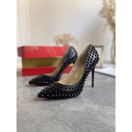 Luxury heels LOUBI BLACK Spike Flat 6.5cm.8.5cm.10cm heels shoes women