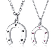 AchiCat.925 Sterling Silver Necklace.sweet Burden.stars.pair Chain.customized Lettering.single.valen