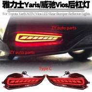 LED Rear Bumper Tail Light For Toyota Yaris Vios XP150 2017 2018 2019 2020 2021 2022 2023 Reflector 