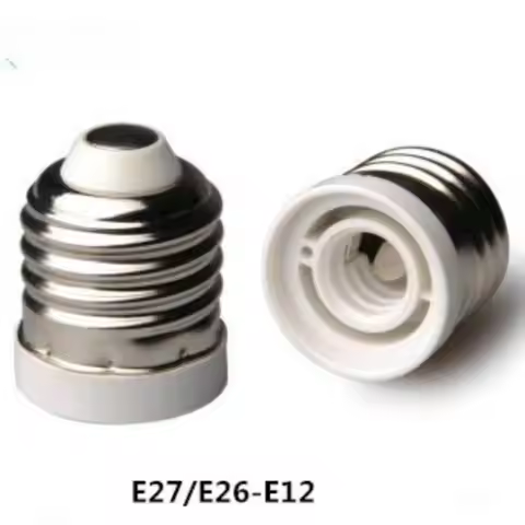 Durable Plastic E27 to E12 Lamp Base White Metal Light Bulb Adapter Heat-resistant Converter LED Bul