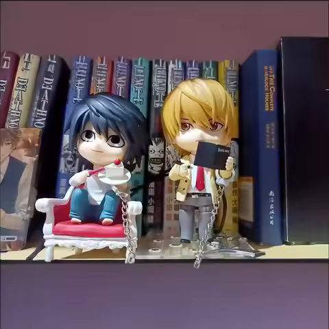Death Note Anime Figures #1200 #1160 - L 2.0 & Light Yagami, Swappable Faces Movable Joints