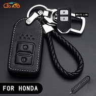 GTIOATO For Honda Leather Key Cover Car Remote Key Protector Case For Honda Civic Jazz HRV Odyssey City Accord CRV Vezel