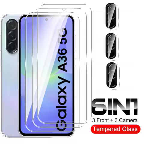 6In1 Tempered Glass For Samsung Galaxy A36 5G 2025 Camera Glass Screen Protector Samsang A 36 36A SM