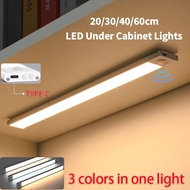 20/30/40/60CM LED Night Light Motion Sensor Wireless USB Under Cabinet Lights Wardrobe Lamp For Kitchen Cabinet Bedroom Lighting