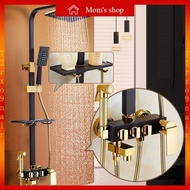 Shower Head Set All Copper European Style Black Gold Household Bathroom Rain Sprinkler Toilet Thermostatic♥
