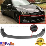 Carbon Fiber Front Bumper Lip Chin Spoiler Splitters For Infiniti Q50 Q60 Q70