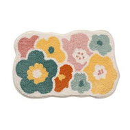 Cute Flower Bathroom Rug Machine Washable Bathroom Floor Mat Extra Soft Absorbent Non-Slip Bath Rug