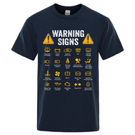 韩国 2026Driving Warning Signs 101 Auto Mechanic Gift Driver Funny Print T-Shirt Fashion Casual Big si