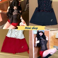 Mini shop (2968-NZ-XM) Low-Waist Skirt A-Line Style Serrated Tip Tight-Fitting Embroidered With Cute