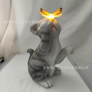 Outdoor Garden Courtyard Cute Cat Solar Decoration Balcony Decoration Decoration Creative Animal Res