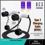 ( READY STOCK ) EV Charger Cable Type 2 Female to Male Plug Brand Feyree (7kW | 11kW | 22kW ) Cable 