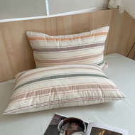 (20 Color) Cotton Pillow Case Minimalist Stripe Envelope Pillow Cover Japanese Style Pillowcase 48x7