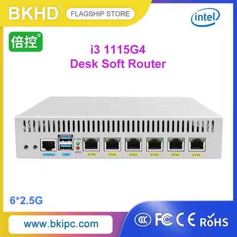 BKHD Pfsense Mini PC BKHD 9 inch 11th Core Laptop Processor i3-1115G4 6 Lan 4*1000M 2*2.5G Ethernet 
