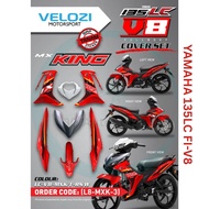 MX KING MERAH BODY COVER SET COVERSET VELOZI SIAP TANAM MOTORCYCLE YAMAHA 135LC FI V8 LC135 FI V8