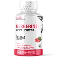 Berberine Weight Loss Supplement 1300mg - 120 Capsules - Nutri Berberine with Ceylon Cinnamon - Pure