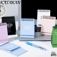 KATAKAN 2026 Calendar, Mini Morandi Desk Calendar, Simple Portable Plan Book Desktop Ornament