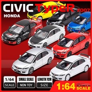 KLT 1:64 Honda Civic Type-R FD2 Diecast Model Car Alloy Cars Toys Collection Gift For Kids Boy Girl