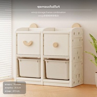 ตู้เก็บของเด็กแบบ พร้อมที่จับลายอีโมติคอน ตัวจัดเก็บของเล่น ชั้นวาง HDPE หลายชั้น ดีไซน์การ์ตูน ความ