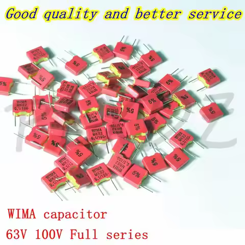 10pcs WIMA Film Capacitor Hi-Fi Audio 63V 100V 0.1UF 1NF 0.01 1UF 2.2UF 3.3UF 47NF 22NF 0.22 0.47uf 