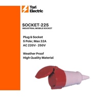 Industrial Mobile Socket 225 5P 32A 5Pin 32A Plug-Socket