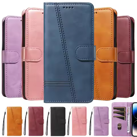 Line Leather Case For Huawei P70 P30 P20 P10 Mate 10 20 60 Pro P8 P9 Lite 2017 Nova 12S 12SE 4G Flip
