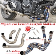 For CFmoto CF Moto CLX700 700CLX CLX-700 Sport Motorcycle Exhaust Titanium Alloy Front Link Pipe Tub