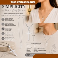 TITANIUM CROSS NECKLACE (CRUX) CROSS NECKLACE/ Wanita CATHOLIC CHRISTIAN MEN'S CROSS NECKLACE/