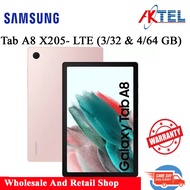 Samsung Tab A8 X205 LTE 4G Version ( 3/32 &amp; 4/64 GB ) BNIB // Size 10.5 inches, Battery Type Li-Po 7040 mAh,