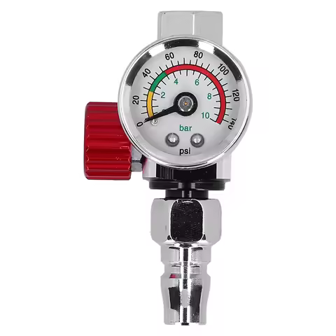 G1/4in Thread Spray Paint Gun Air Pressure Regulator Pressure Regulating Adjusting Valve Gauge 0-140