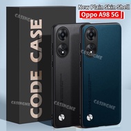 Oppo A98 5G 2023 Luxury PU Leather Casing For OPPO A98 A 98 OppoA98 98A  A78 5G Back Cover Matte Sil