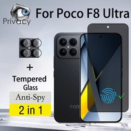 2 in 1 Poco F8 Ultra Anti-peeping Screen Protector Tempered Glass Anti-spy 9D For Poco F8 F7 M7 X7 C