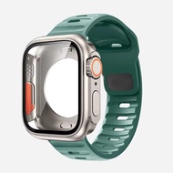 Silicone strap+case For Apple Watch Series 10 9 8 7 6 5 4 SE สายนาฬิกา 45mm 41mm 44mm 40mm Screen pr