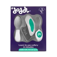 英國doddl秒拾餐具 - 人體工學兒童學習餐具3件組(湯匙+叉子+刀子) - 湖水綠