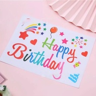 Set of 2 Happy Birthday Letter Stickers, Balloon Stickers, Age Number Stickers