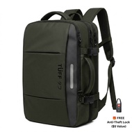 TUFF 831908 Anti-Theft Laptop Travel Backpack 37L | Expandable, Reflective, Work & Outdoor