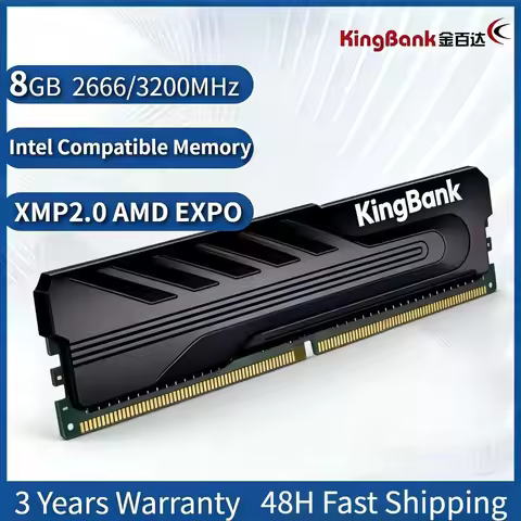 Original KingBank RAM DDR4 8G/8Gx2 2666/3200MHz Intel Exclusive Desktop Gaming Memory with Black Hea