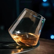 SEASONWIND Cognac Glasses Cup, Rotating European Style Irregular Whiskey Wine Glass, Personalized Tr