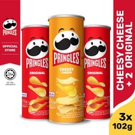 [BUNDLE 3pcs] 2 Pringles Original 102g + 1 Pringles Cheesy Cheese 102g
