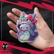 Hello Kitty Totoro Large Hologram Sticker Waterproof Sticker Glossy Lamination Sticker