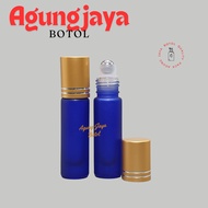 Roll On 6 Ml Blue Frossted Matte Gold Stainless Cap / Glass Bottle / Perfume Bottle / Wind Oil Bottl