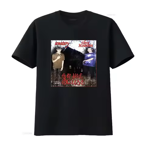 Haunted Mound Grave House Alt Artwork T Shirt vintage Washed fashion Versatile Breathable Unisex des