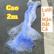 Lưới đánh cá cao 2m lưới 3 màn thái bắt cá nhiều kích cỡ lưới giăng cá dài 50-100m