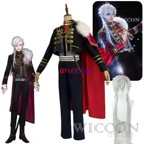 VTuber NIJISANJI Virtual YouTuber Kuzuha Cosplay Costume Black Evening Dress Cloak Wig Man Woman Car