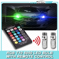 Car Motorbike Universal LED Bulb T10 16 Colors White Bulb & Side Light RGB Multicolor Remote Control