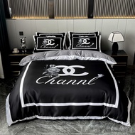 High-End Light Luxury Ice Silk Noble Bed Sheet Four-Piece Set Duvet Cover Double Bed Fitted Sheet Su