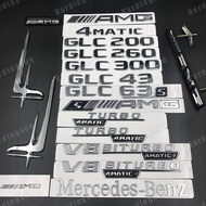 Mercedes Benz logo glc200 260 300 43 63 word sticker amg4matic tail logo v8biturbo side logo